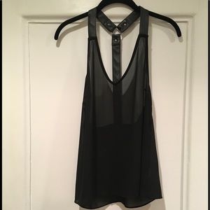 Millau LF sheer tank with leather straps